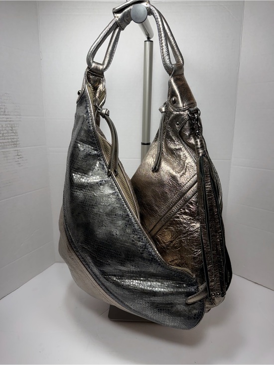 Botkier Handbags - Botkier Satchel Handbag METALIC  Leather Zip Closure WITH TASSLE.
